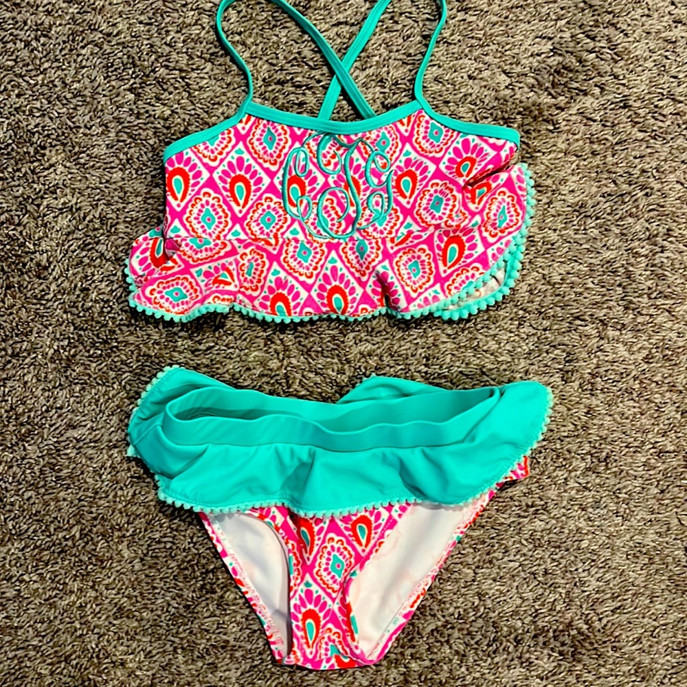 Monogrammed CGT- two piece swim suit